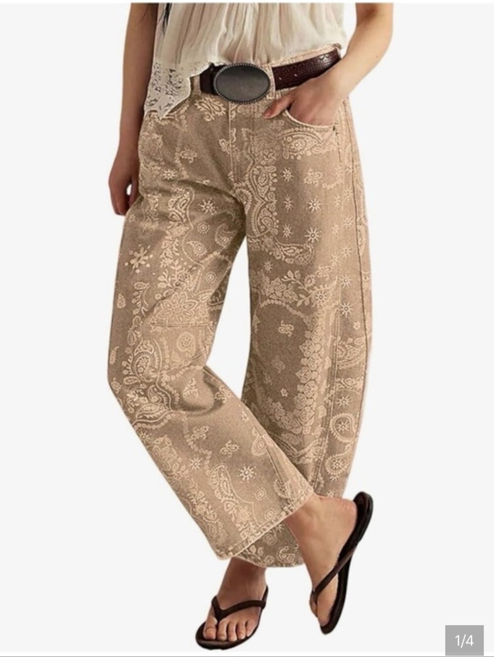 lovimgs Barrel Leg Bandana Denim